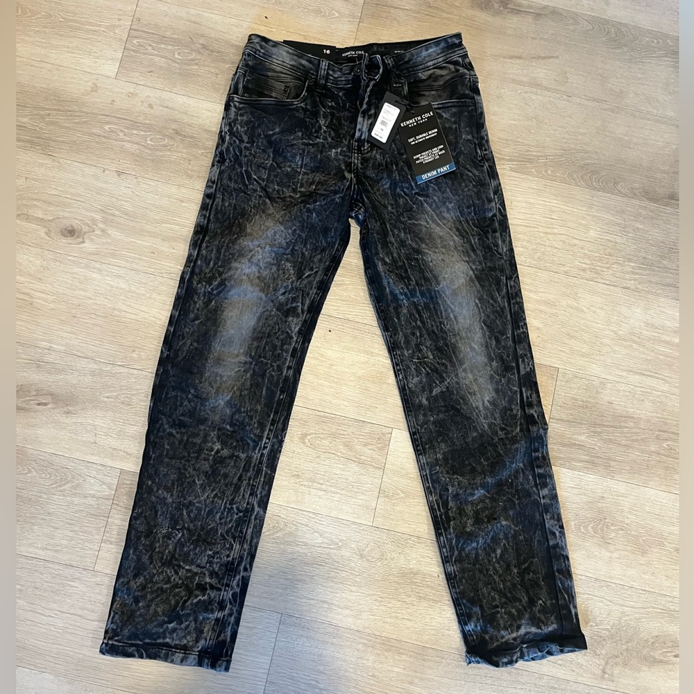 Kenneth Cole Slim Fit Stretch Black Stone Wash Jeans - Sustainable Denim